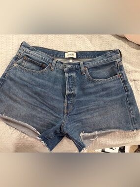 Agolde Parker Cutoff Denim Shorts in Ruin— worn once